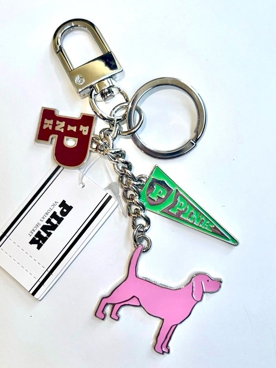 Victoria's Secret Accessories - PINK Victoria's Secret Pink Dog Keychain Bag Charm - Silver Hardware - NWT